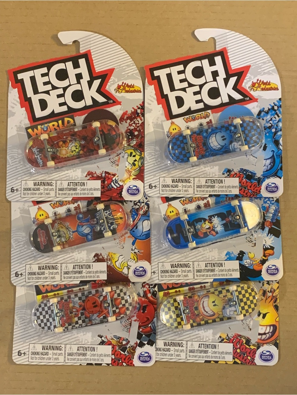 Tech Deck World Industries Fingerboards - Sealed Set of 6 - Flameboy & Wet Willy